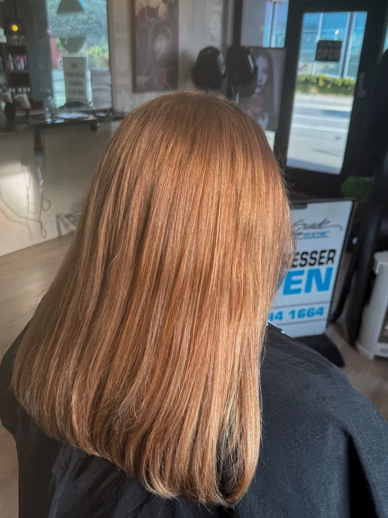 Copper strawberry blonde side blow-out, Redcliffs